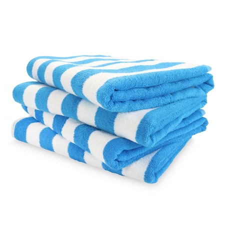 Monarch Brands California Cabana Towels, 30in x 70in , Blue, 4PK PNP-CABANA-BL